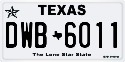 TX license plate DWB6011