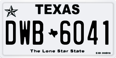 TX license plate DWB6041