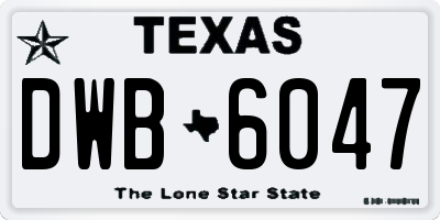 TX license plate DWB6047