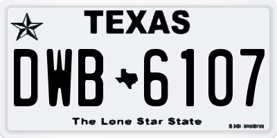 TX license plate DWB6107