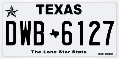 TX license plate DWB6127