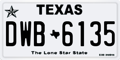 TX license plate DWB6135