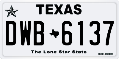 TX license plate DWB6137