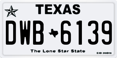 TX license plate DWB6139