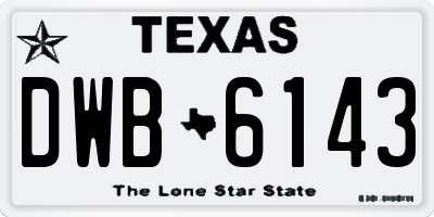 TX license plate DWB6143