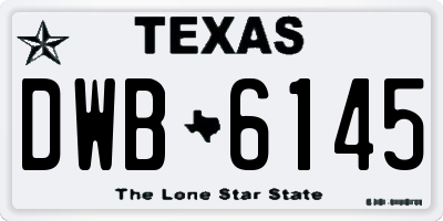 TX license plate DWB6145