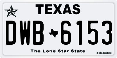 TX license plate DWB6153