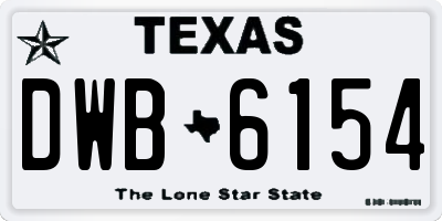 TX license plate DWB6154