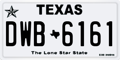 TX license plate DWB6161