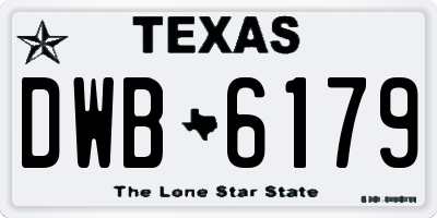 TX license plate DWB6179