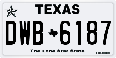 TX license plate DWB6187