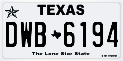 TX license plate DWB6194