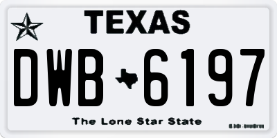 TX license plate DWB6197
