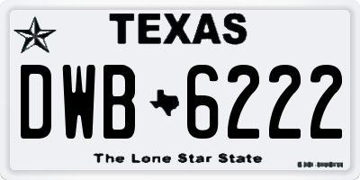 TX license plate DWB6222