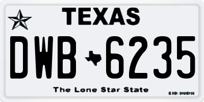 TX license plate DWB6235
