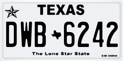 TX license plate DWB6242