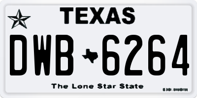 TX license plate DWB6264