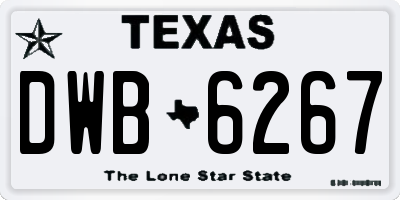 TX license plate DWB6267
