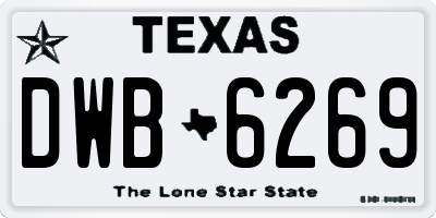 TX license plate DWB6269