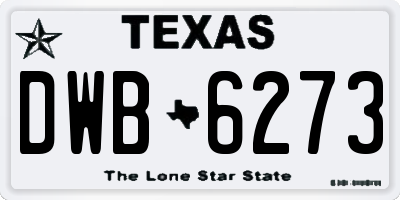 TX license plate DWB6273