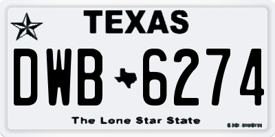 TX license plate DWB6274