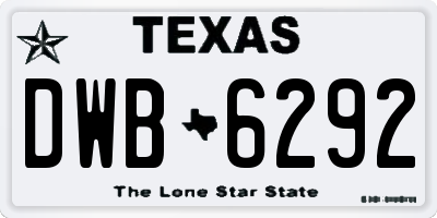TX license plate DWB6292
