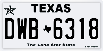 TX license plate DWB6318