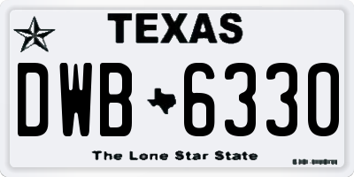 TX license plate DWB6330