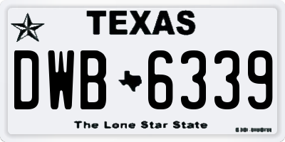 TX license plate DWB6339
