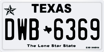 TX license plate DWB6369