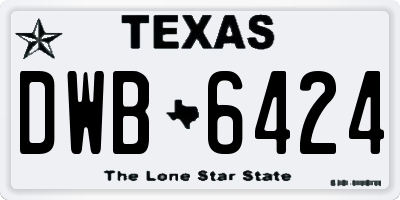 TX license plate DWB6424