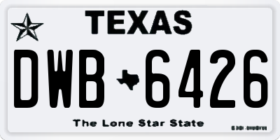TX license plate DWB6426