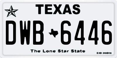 TX license plate DWB6446