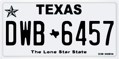 TX license plate DWB6457