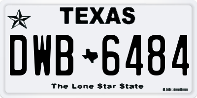 TX license plate DWB6484