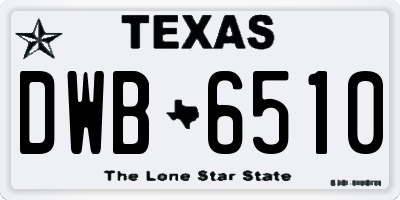 TX license plate DWB6510