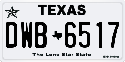 TX license plate DWB6517