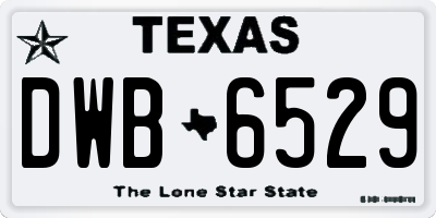 TX license plate DWB6529
