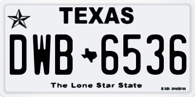 TX license plate DWB6536
