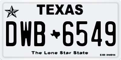 TX license plate DWB6549
