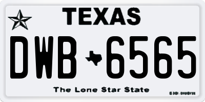 TX license plate DWB6565