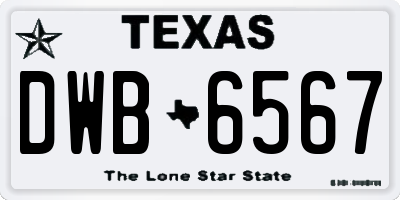 TX license plate DWB6567