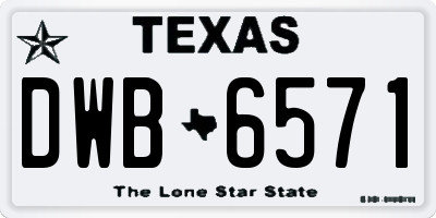 TX license plate DWB6571