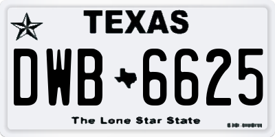 TX license plate DWB6625
