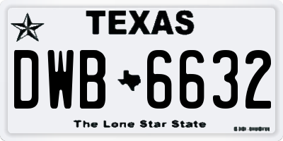 TX license plate DWB6632