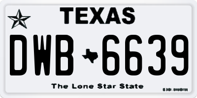 TX license plate DWB6639