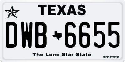 TX license plate DWB6655