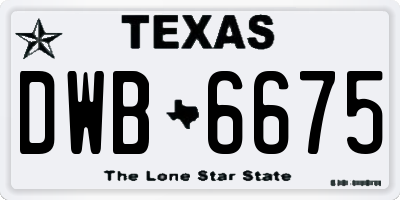 TX license plate DWB6675