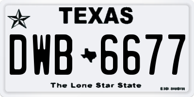 TX license plate DWB6677
