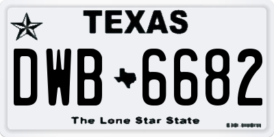 TX license plate DWB6682